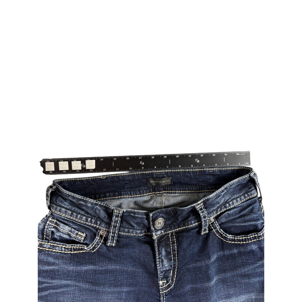 Silver Jeans Co Suki Straight Jeans Womens 32x30 Dark Wash Thick Stitch Y2K - Picture 5 of 7